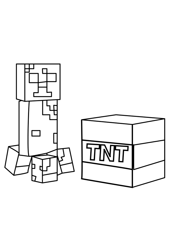 Creeper und TNT-Dynamit